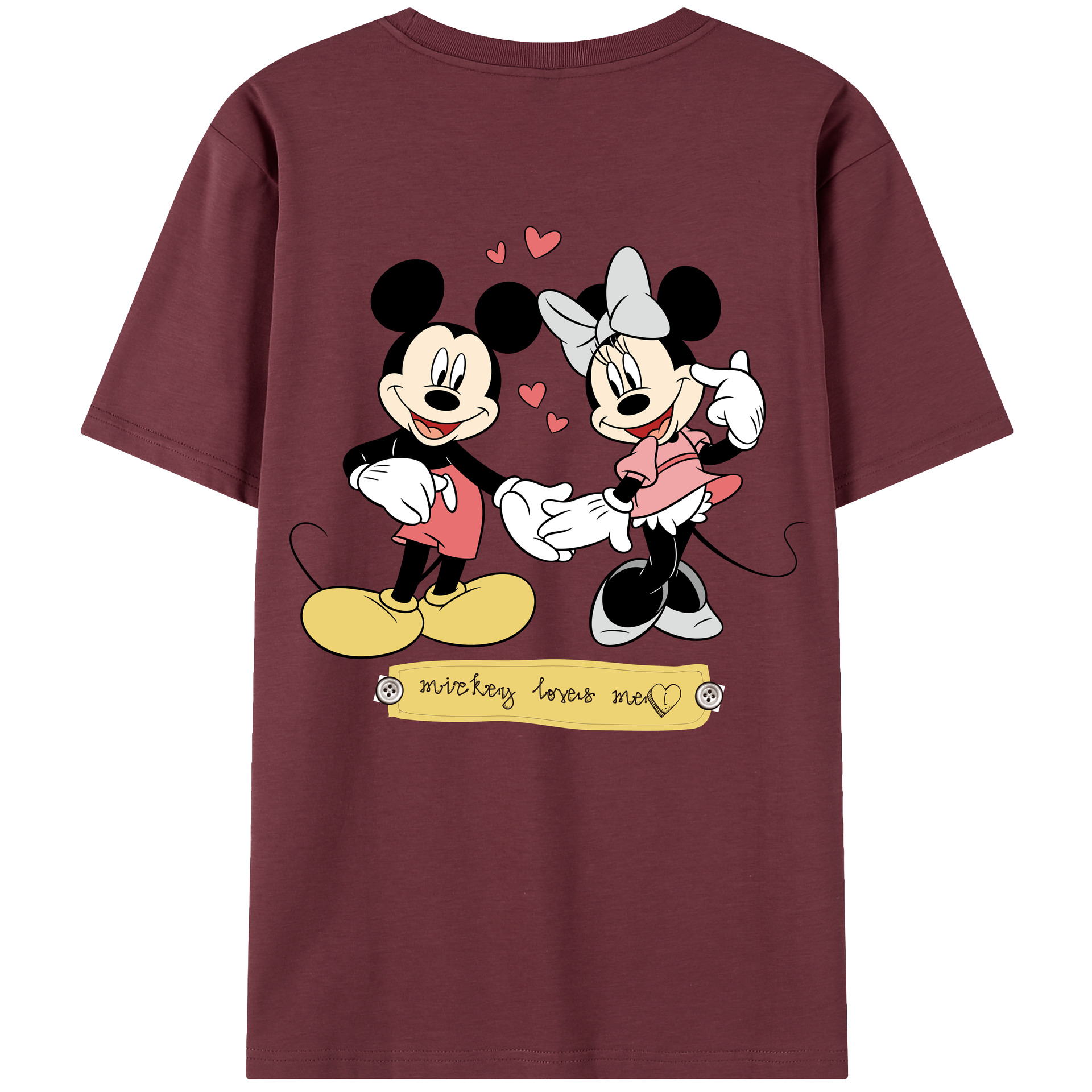 （画像用） ミッキーマウス Mickey Mouse 綿100％半袖Tシャツ（背面プリント）